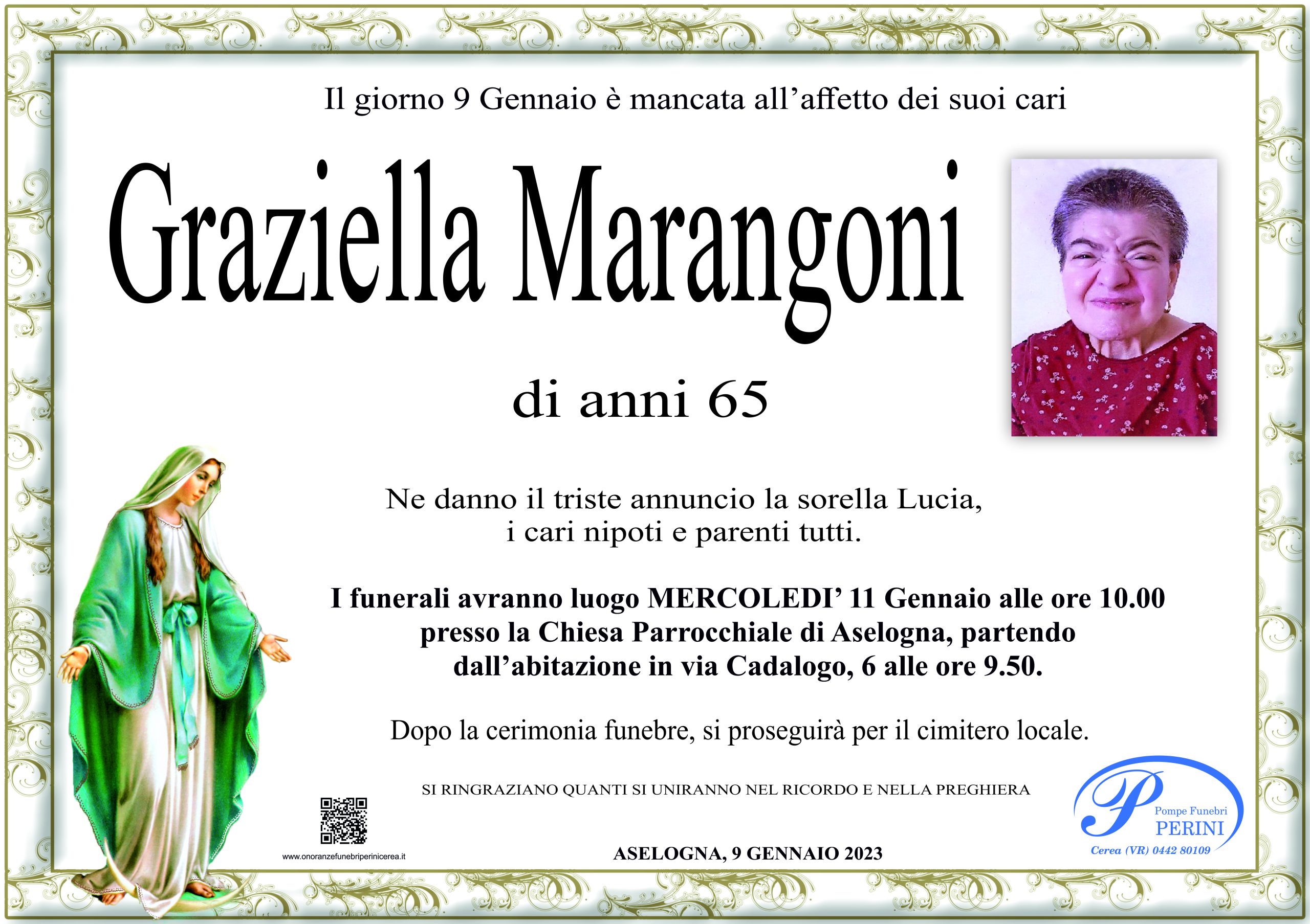 Graziella Marangoni - ONORANZE FUNEBRI PERINI